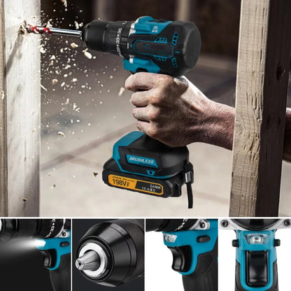 Trapano avvitatore a percussione Makita DDF487 da 13 mm, brushless, per uso domestico, 18V agli ioni di litio, con elevata coppia, compatibile con batteria Makita 18V.