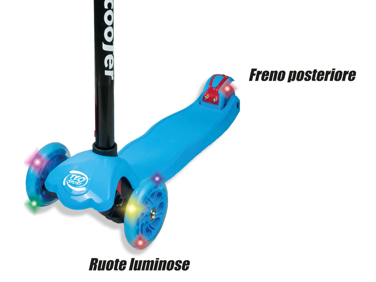 Monopattino 3 ruote 120/80 Portata max 50 kg Monopattino da Città Rosso/Blu/Arancione/Verde Altezza Regolabile Freestyle Pedal Scooter