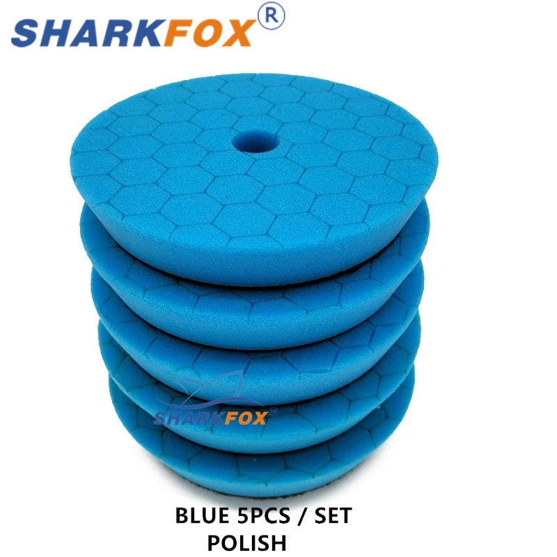 Sharkfox Disco Lucidante per Auto 5/6 Pollici, Tamponi Lucidanti Autoadesivi, Tampone Lucidante in Schiuma Tedesca per Lucidatura e Ceratura per DA/RO