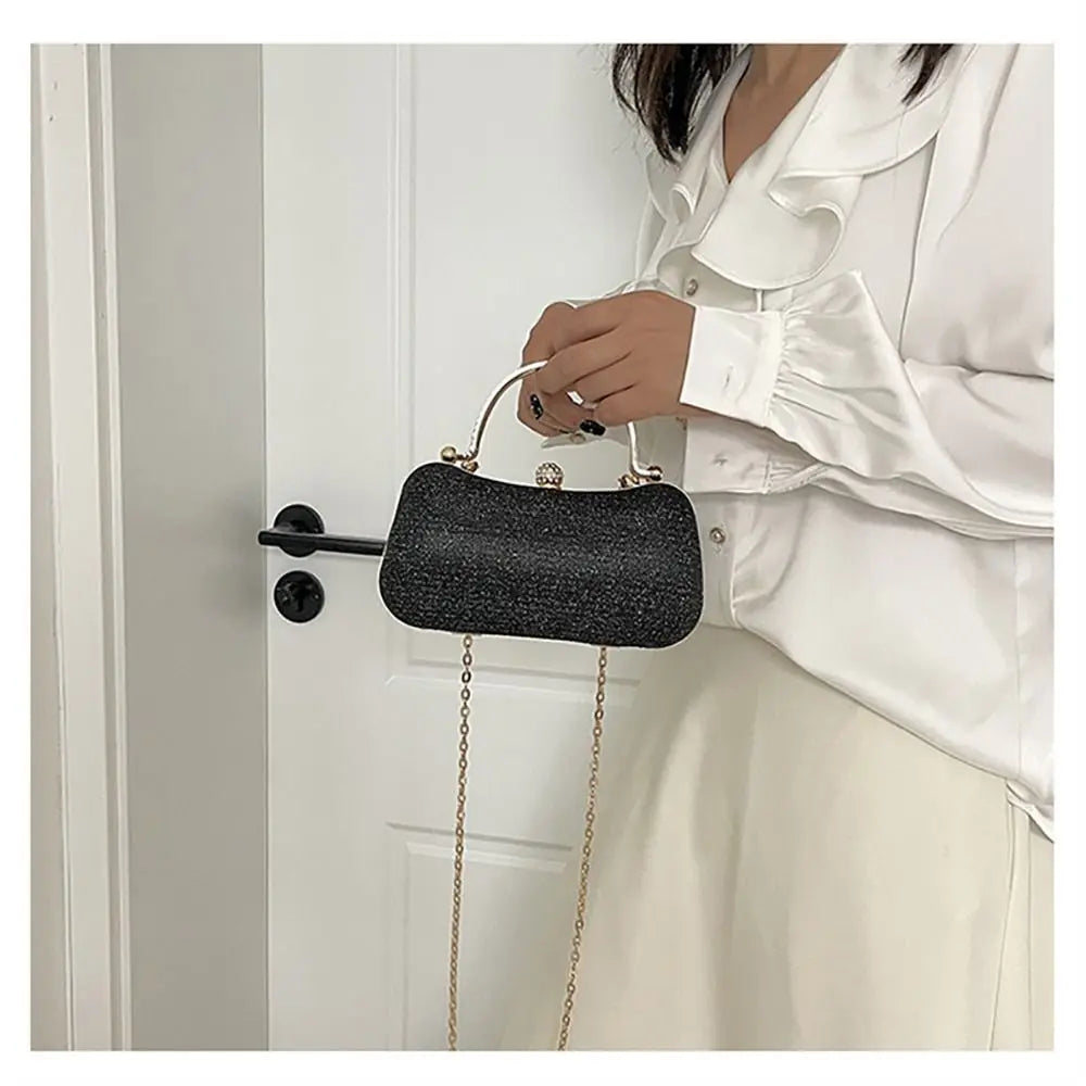 Borsa da sera da donna con perline da sposa Borsa da pranzo Borse a tracolla a catena Elegante pochette con strass Borsa da sera a forma di uovo