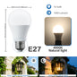 Confezione da 2 Lampadine LED Intelligenti con Sensore E27 B22, Luce Bianca dal Tramonto all'Alba, AC100-240V 1000LM 10W per Portico, Corridoio, Esterni, Garage