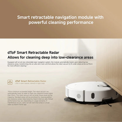 Versione Globale Xiaomi Robot Vacuum 5 Potenza Nominale 55W Capacità Nominale 4800mAh Controllo tramite APP Controllo Vocale Intelligente Aspirazione 20000Pa Aspirapolvere con Mop Estensibile e Spazzola Laterale Sistema di A