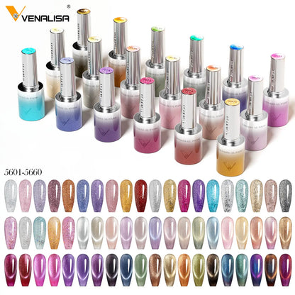 Venalisa 10ml Smalto Gel Effetto Occhio di Gatto Ultra Senza HEMA e TPO, Soak Off UV LED Lunga Durata, Brillante e Scintillante