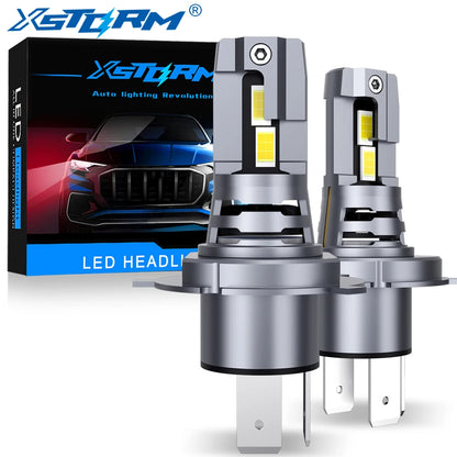 XSTORM H4 Lampadine per fari a LED 9003 HB2 Luce a LED Canbus 60W 20000LM Fascio alto e basso 3570 CSP 6500K Fendinebbia automatico Turbo Lampade a diodi a LED