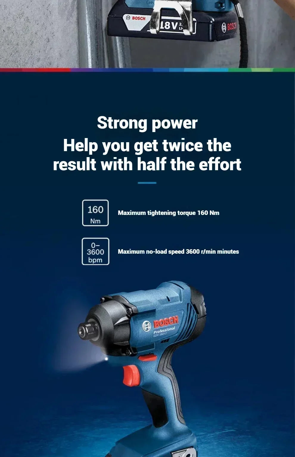Bosch GDR 18V-215 Avvitatore a Impulsi Brushless 18V 215Nm Alta Coppia Cacciavite Elettrico Senza Fili Utensile Elettrico Professionale