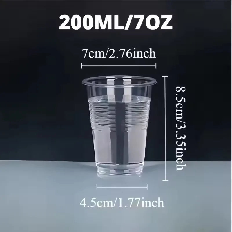 50/100 bicchieri di plastica trasparenti usa e getta, bicchieri per uso domestico, per succhi di frutta, caffè, gelato, utensili per feste di compleanno