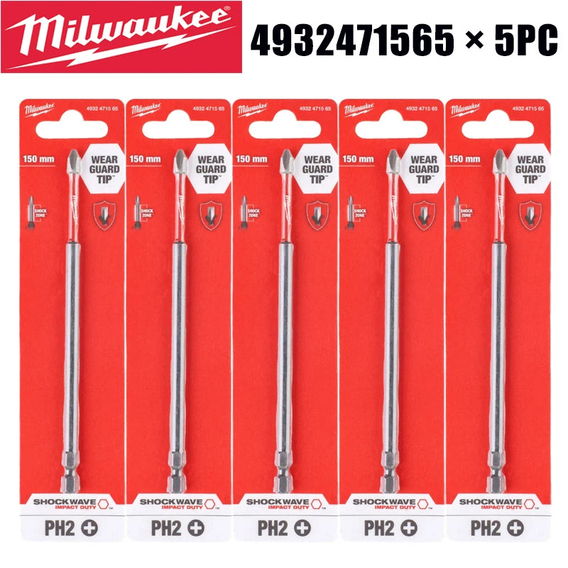 Milwaukee Ultimate Fit PH2 150mm Punta per Avvitatore a Impatto 4932471565 Shockwave Resistente all'Usura