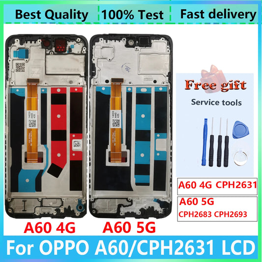 6.67 "Display LCD Per Oppo A60 4G CPH2631 A60 5G CPH2683 CPH2693 LCD Touch Screen Digitizer Pannello di Montaggio di Ricambio