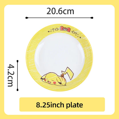 Set di Stoviglie in Ceramica Pokemon SHUNXIANG, Ciotole e Piatti con Motivi Cartoon, Set per Cena, Insalata e Pasta, Adatti al Microonde