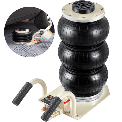 SucceBuy Martinetto pneumatico a tripla borsa Capacità 3 tonnellate (6600 libbre) Martinetto pneumatico portatile per auto Resistente e sollevamento rapido per riparazioni di garage