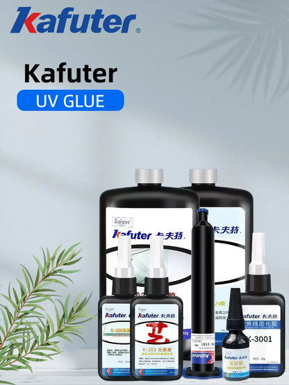Kafuter K300 K302 K303 K306 Colla Acrilica UV per Vetro, Metallo, Plastica ABS - Adesivo Trasparente ad Alta Tenuta