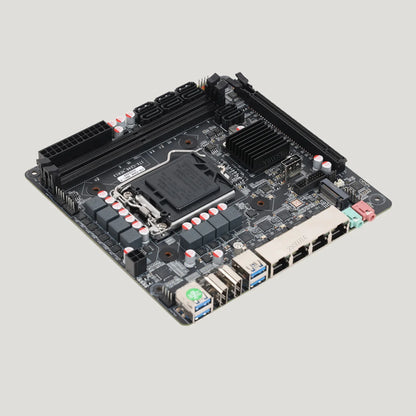 Scheda Madre NAS Mini Vpro YX-C246 a 8 Alloggiamenti 8 SATA 4 LAN 2xDDR4 3xM.2 PCIe x16 LGA1151 Supporta E-2100 E-2200 Core di 8a e 9a Generazione