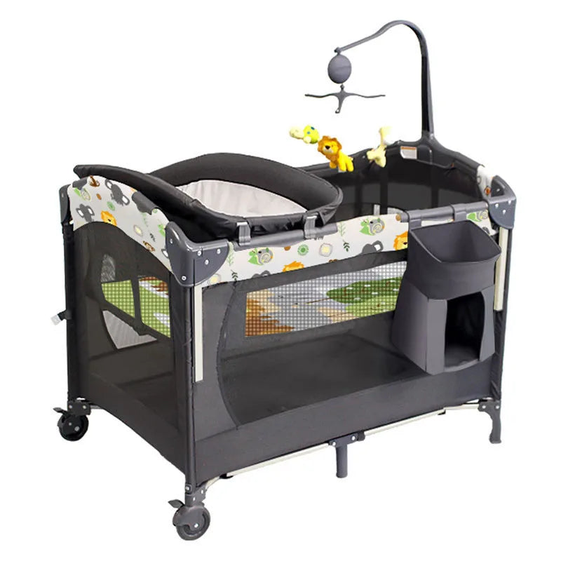 Culla per neonati 3 in 1, lettino da affiancare al letto, box portatile da viaggio con fasciatoio e giocattoli