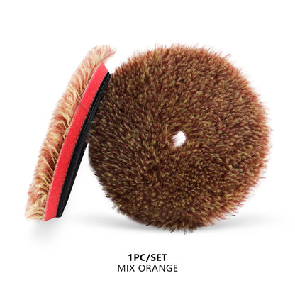 SPTA 1Pc 3 "80mm 5" 125mm 6 "150mm T140 Taglio Pesante Mix Rosso Arancione Lana Lucidatura Auto Vernice Lucidatura Pad Per DA/RO Buffer Lucidatore