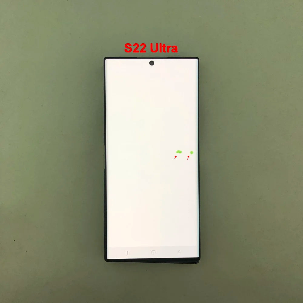 Display Super AMOLED per Samsung Galaxy S22 Ultra LCD SM-S908 S908U S908E, Schermo Touch Digitizer di Ricambio con Difetti