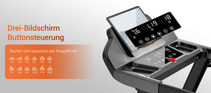 ROBORE SF20 Treadmill Pieghevole per Casa con Inclinazione del 15%, Velocità di 12 km/h, Carico Massimo di 136 kg, Motore Silenzioso Brushless da 3.0HP, Nastro da Corsa 97×40 cm, Tripla Ammortizzazione, Cuscino a 7 Strati