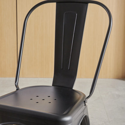 EGOONM Set di 4/8 sedie da pranzo moderne in metallo Sedie in stile industriale impilabili utilizzate per la sedia da pranzo all'aperto del terrazza del ristorante