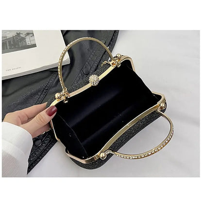 Borsa da sera da donna con perline da sposa Borsa da pranzo Borse a tracolla a catena Elegante pochette con strass Borsa da sera a forma di uovo