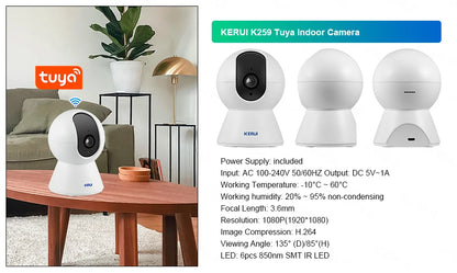 KERUI W184 Tuya Smart 4G Sistema di Allarme Wireless WIFI GSM Allarme Rilevatore di Movimento Sensore Porta Antifurto Supporto Alexa e Google