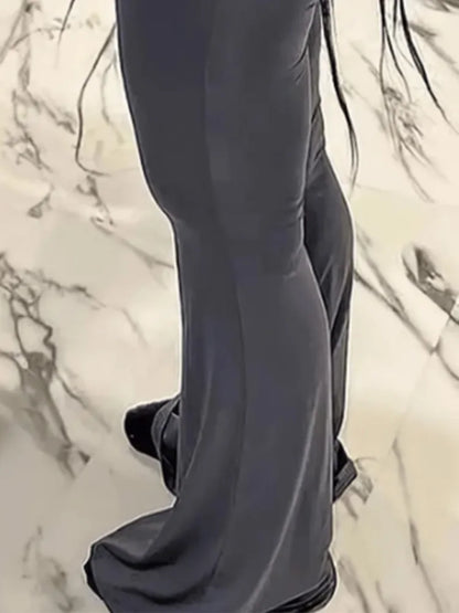 Leggings svasati a vita alta con pieghe sexy Pantaloni da yoga Pantaloni a gamba larga da donna Palestra da donna che corrono all'aperto Leggings in tinta unita