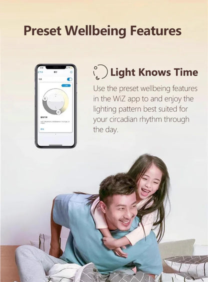 Philips LED Wi-Fi bianco sintonizzabile 8W A60 E27 Lampadina intelligente 220-240V Controllo app WiZ Lampada dimmerabile EyeComfort di colore bianco caldo per freddo