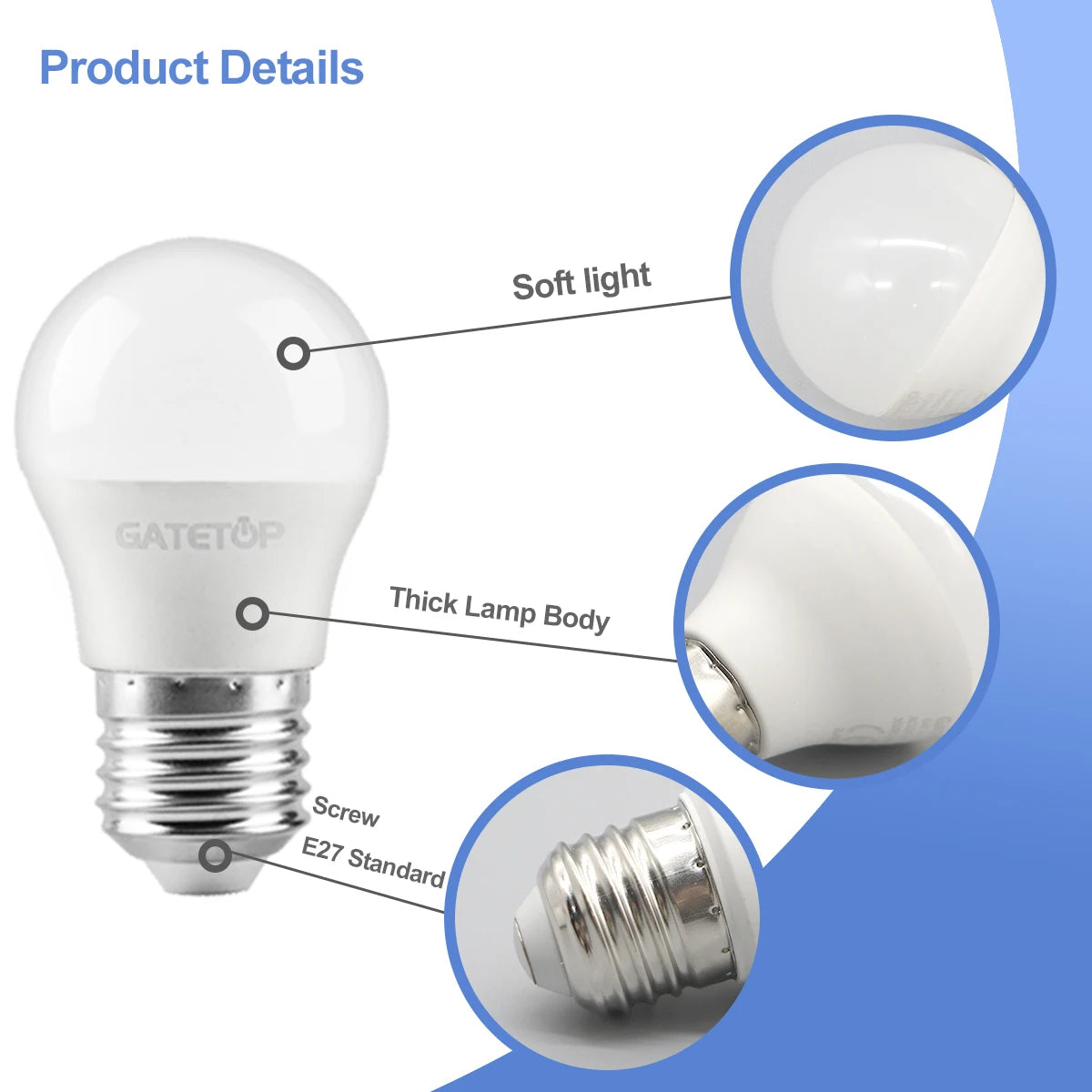 1-10 Pezzi Lampadina LED Mini G45 3W-7W AC100-240V E27 Luce Diurna Fredda per Illuminazione e Decorazione Soffitto Soggiorno