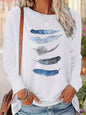 T-shirt da donna in 100% cotone, modello slim, a maniche lunghe, top bianco sottile, maglietta da donna