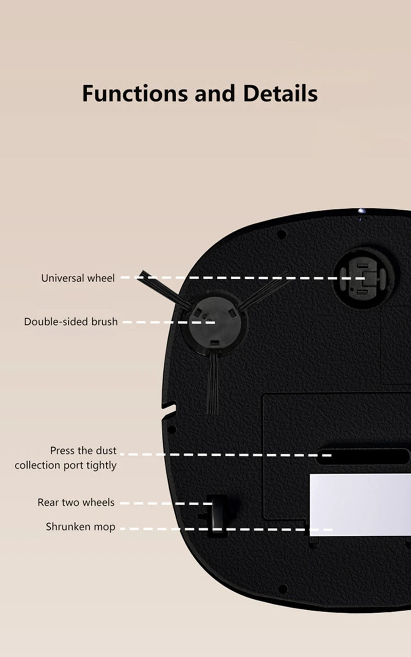Nuovo Robot Aspirapolvere 3-in-1 Lenovo con Ricarica USB, Robot Domestico Completamente Automatico per Spazzare, Aspirare e Lavare 2026