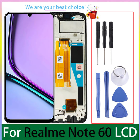 6.6 "Schermo Per OPPO Realme NOTE 60 Display LCD Originale Con Telaio Touch RMX3933 Pannello Digitizer Parti di Ricambio