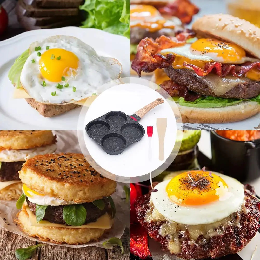 Mini padella antiaderente, padella compatta per uova e omelette, padella portatile per pancake per la colazione, piccolo utensile da cucina antiaderente, mini padella nera salvaspazio facile da riporre per la cucina domestica