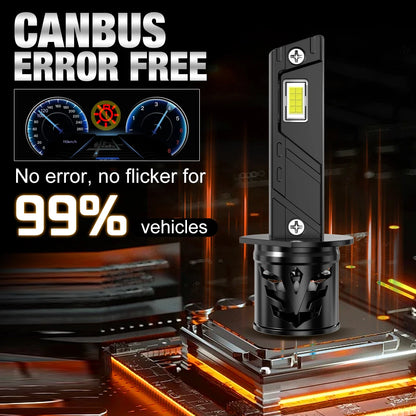 XSTORM H1 Lampadine LED 40000LM 100W Fari LED H1 Canbus con Ventola, Luci Turbo per Auto 6000K 12V Plug & Play