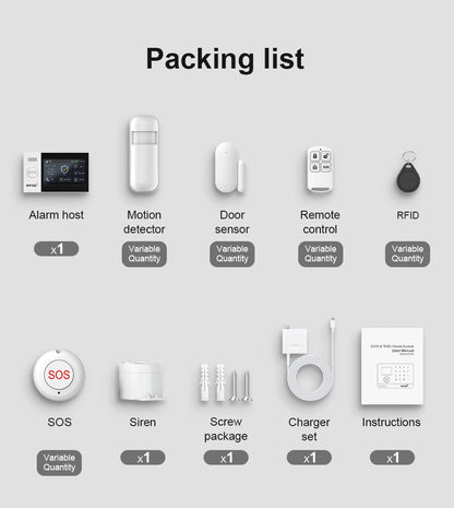 Allarme GSM WiFi compatibile con l'app Tuya Smart Life, rilevatore di intrusioni wireless per casa, garage, ufficio, negozio, protezione con avvisi in tempo reale.