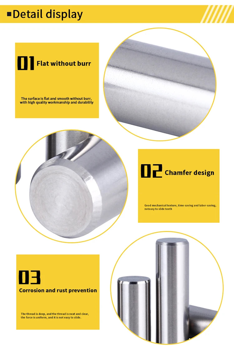 1000 pz M0.8 M1 M1.5 M2 M2.5 M3 304 perni cilindrici in acciaio inox posizionamento 3-60mm dimensioni Non Standard Locat perno parallelo