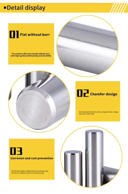 1000 pz M0.8 M1 M1.5 M2 M2.5 M3 304 perni cilindrici in acciaio inox posizionamento 3-60mm dimensioni Non Standard Locat perno parallelo