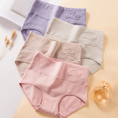 4PCS Mutandine da donna a vita alta Body Shaper Biancheria intima Mutande di cotone traspirante Plus Size M-5XL Slip dimagranti slip femminili