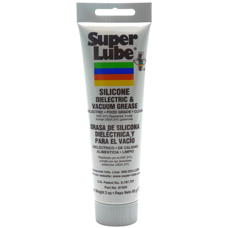 Super Lube 91003 Grasso Dielettrico e per Vuoto al Silicone 3oz, Lubrificante Non Conduttivo Impermeabile per Connettori Elettrici e O-Ring
