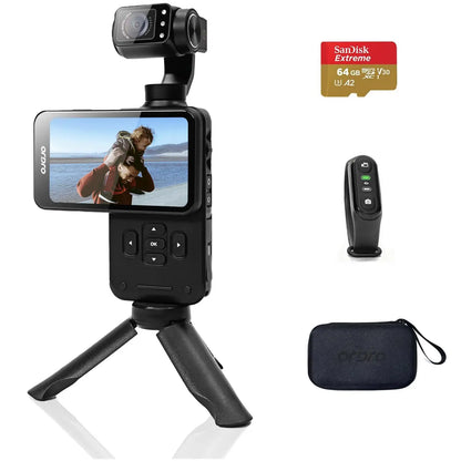 Videocamera tascabile ORDRO M5 5K Action Videocamera Vlog con grande touchscreen per visione notturna IR a infrarossi con telecomando per treppiede SDcard