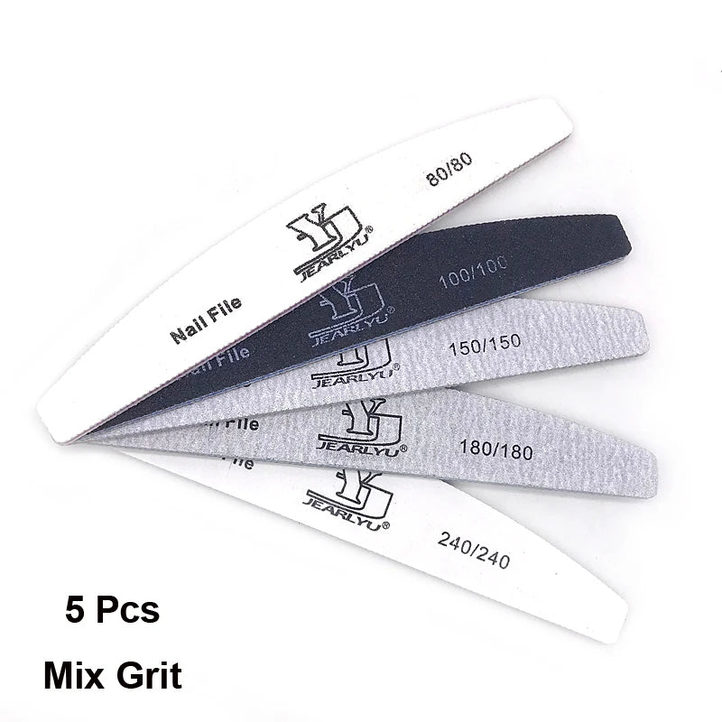 5 pz/lotto lima per unghie Mix Color Limas 80/100/150/180/240 grana professionale carta vetrata rimozione cuticole Buffer File Set di strumenti per Manicure