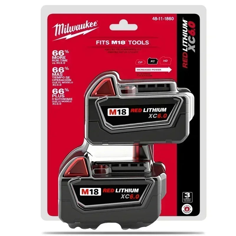 Batteria agli ioni di litio Milwaukee M18 18V 6.0Ah 12.0Ah ad alta potenza, 100% originale, per utensili elettrici a batteria 48-11-1850 48-11-1815