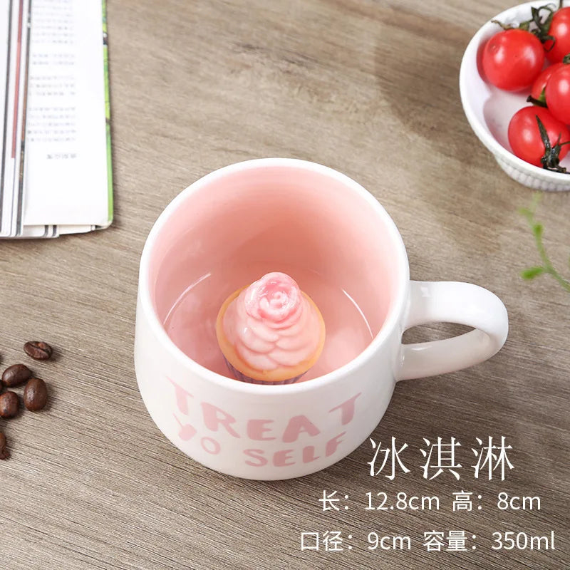 Tazze in ceramica da 400 ml Creativo simpatico cartone animato Stereo Animale Tazze da caffè al latte Coppia tazze di acqua potabile per la casa