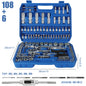 Set di chiavi a cricchetto e bussole da 114 pezzi/100 pezzi, kit di attrezzi per la riparazione di auto, set di chiavi a cricchetto da 1/4" e 1/2", combinazione di chiavi a cricchetto e chiavi dinamometriche, con maschi (M3,