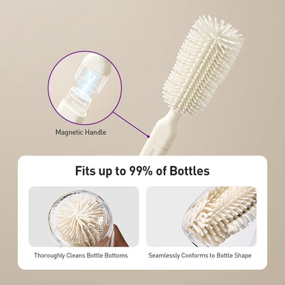 Set di 10 spazzole per la pulizia delle bottiglie, con spazzola in silicone per bottiglie, spazzola per la pulizia dei tettarelle e scolapiatti per bottiglie, ideale per la casa e i viaggi.