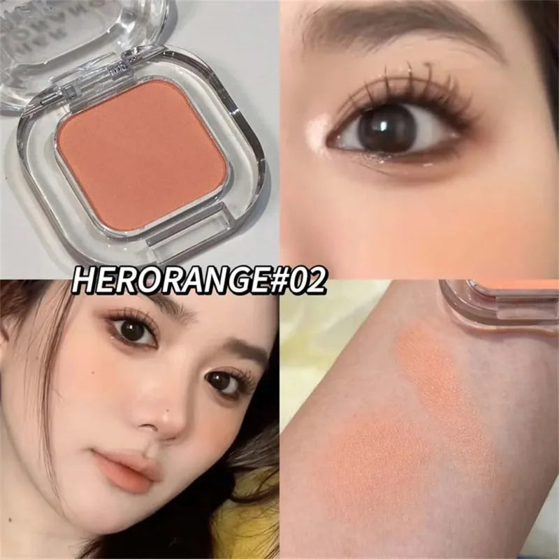 Palette Ombretto Monocromatico Rosso Marrone, Eyeliner in Polvere, Rosso Corallo Opaco Setoso, Eyeliner Effetto Baco, Impermeabile, Trucco Aegyo-sal