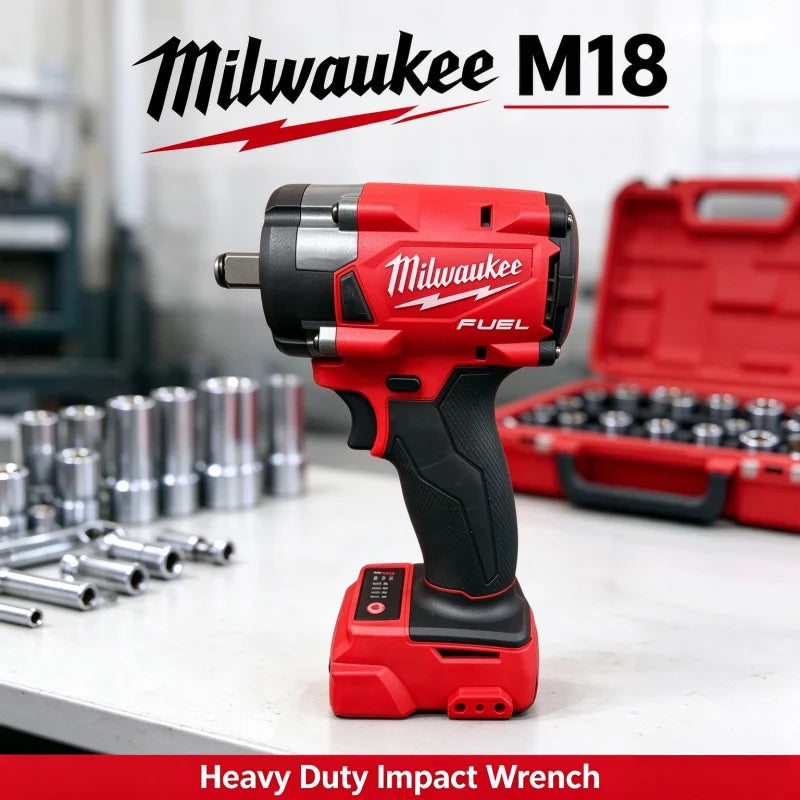 M18 Milwaukee 1/2' FUEL Avvitatore a impulsi brushless senza fili 600N.m 3500RPM con 3 luci LED, chiave dinamometrica compatta, utensile elettrico
