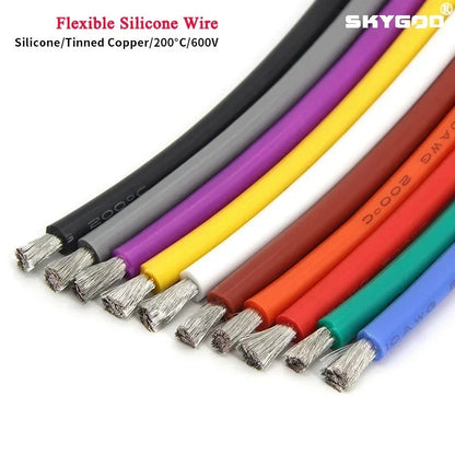 Cavo in silicone morbido da 1/5/10 m 26 24 22 20 18 16 14 12 10 8 6 4 2AWG Batteria per auto Cablaggio automobilistico Cavi elettrici resistenti al calore