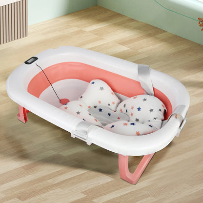 Cuscino da bagno pieghevole per neonati, ideale come regalo di nascita per bambine, adatto da 0 a 3 anni, Rosa/Grigio/Verde/Blu