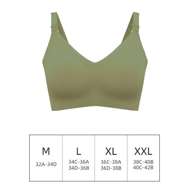 Reggiseno per allattamento da donna con taglio laser ultra sottile Reggiseni per allattamento imbottiti rimovibili senza cuciture Reggiseno di supporto per maternità push up taglie forti