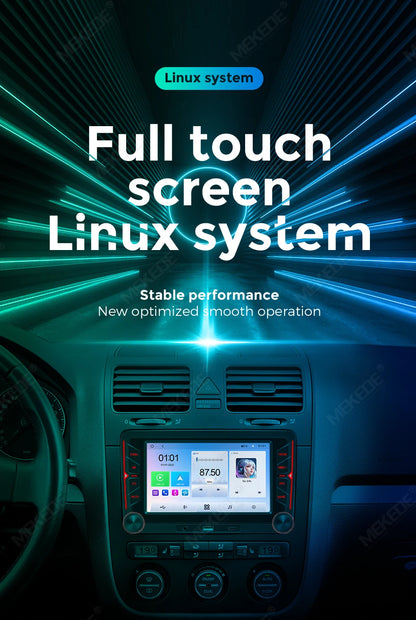 MEKEDE Sistema Multimediale con Navigazione GPS, CarPlay Wireless e Android Auto da 7/9 pollici per Volkswagen Passat B6 B7 Golf 5 6 Polo CC T5 SEAT Altea Toledo Leon Skoda Combi Yeti Superb