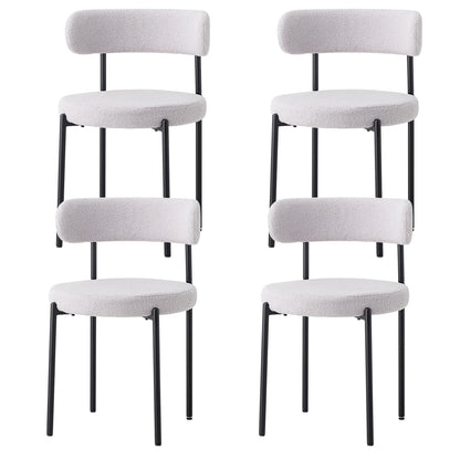 EGOONM Set di 2/4/6 Sedie da Pranzo in Stile Nordico, Sedie Imbottite in Velluto Teddy per Cucina e Sala da Pranzo