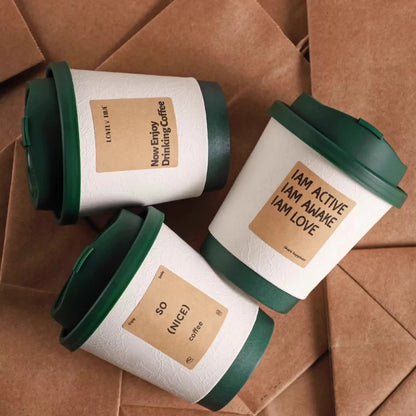 Bicchieri di Carta Monouso per Caffè, Latte e Tè con Coperchio, Design Goffrato e Texture Opaca per Bevande Calde